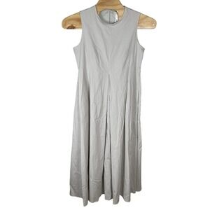 'S Max Mara Sleeveless Pleated Maxi Dress Womens Size 14 Stone Beige Lagenlook